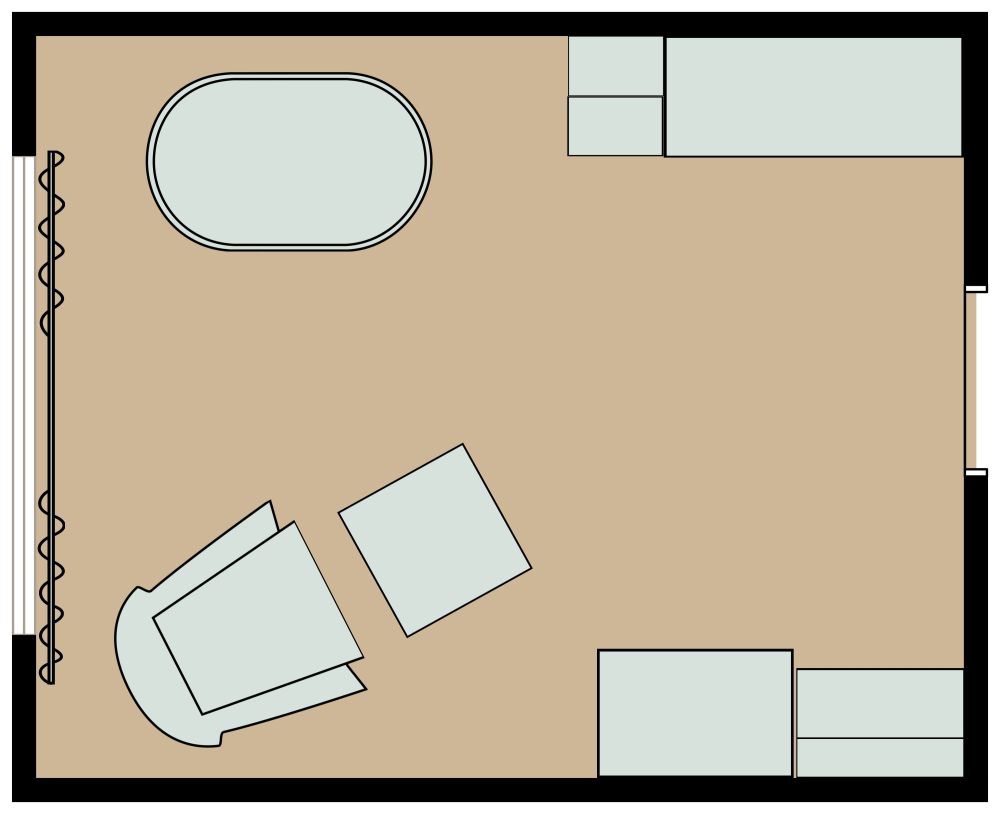 Neutrales Kinderzimmer-Layout 2D Grundrisse