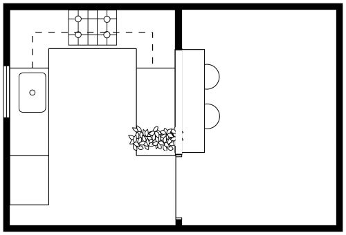 U-förmiges Küchendesign