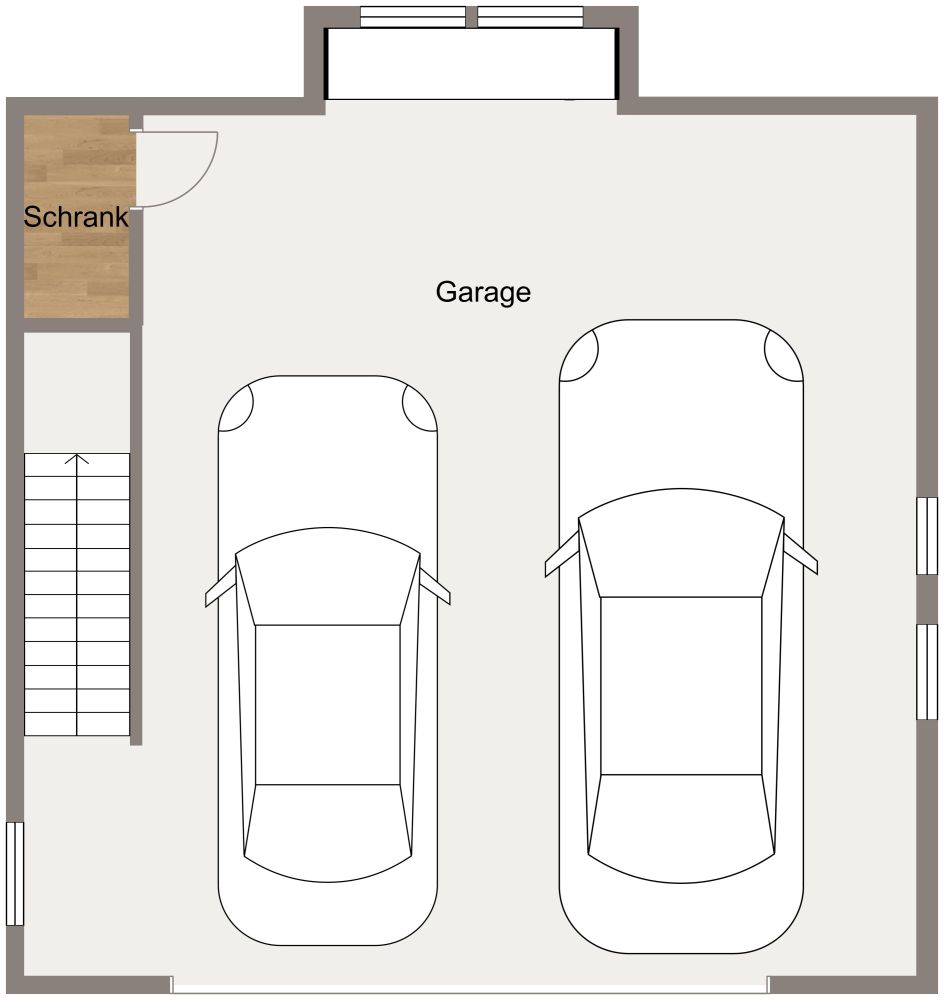 Doppelgarage mit Apartment 2D Grundrisse