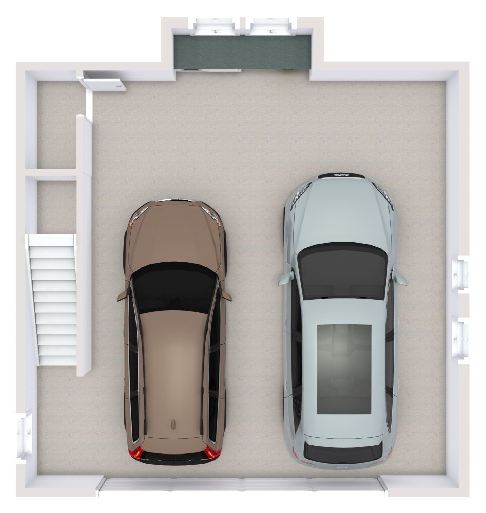 Doppelgarage mit Apartment 3D Grundrisse
