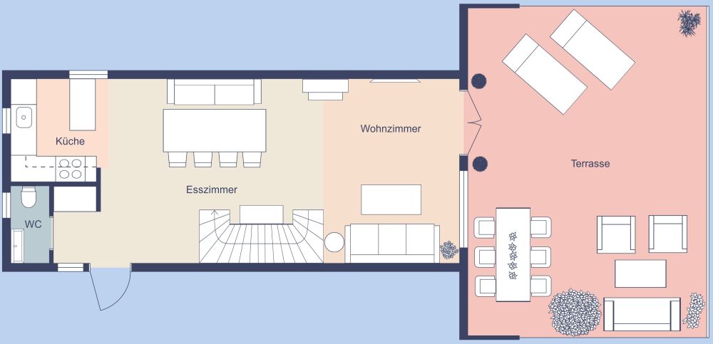 Grundriss für ein 3-stöckiges Haus mit 5 Schlafzimmern 2D Grundrisse