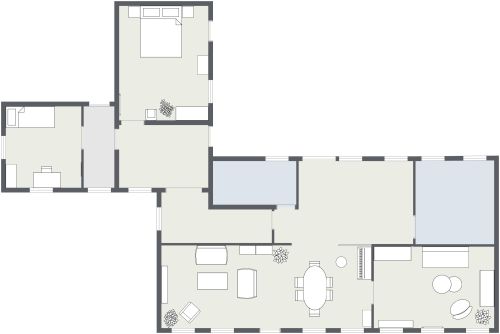 Grundriss für ein Haus mit 2 oder 3 Schlafzimmern