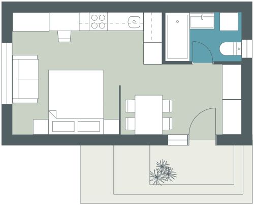 Gemütliches Tiny House Layout