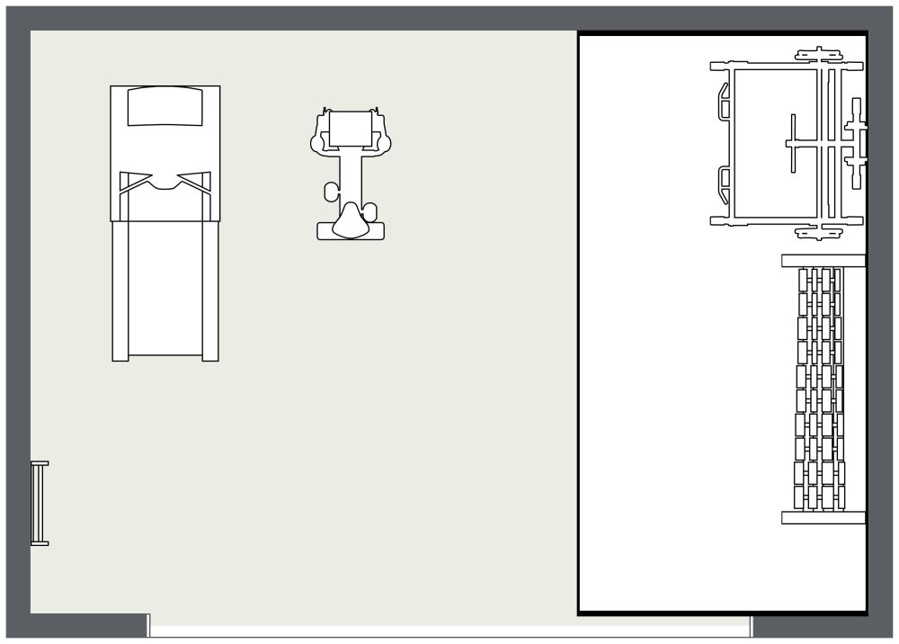 Home Gym in der Garage 2D Grundrisse