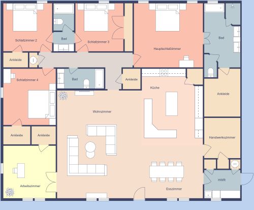 Haus mit 4 Schlafzimmern, 3 Bädern und 1 Arbeitszimmer
