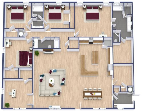 Haus mit 4 Schlafzimmern, 3 Bädern und 1 Arbeitszimmer