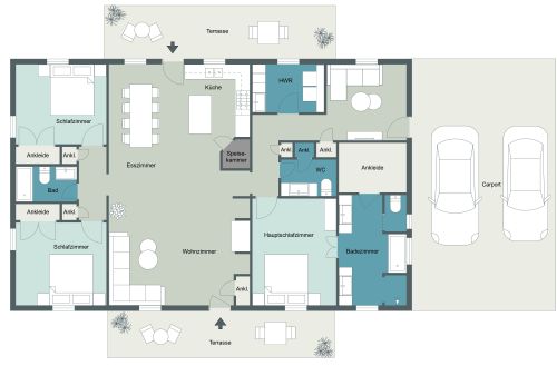 Modernes Haus mit 3 Schlafzimmern und 3 Bädern