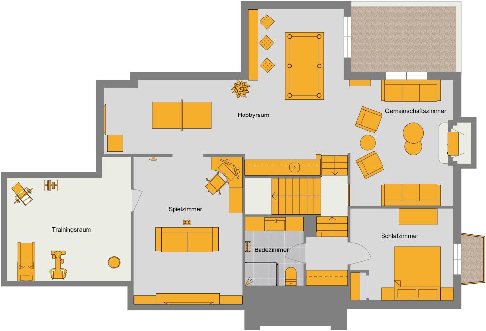  Idee für einen Keller-Grundriss 2D Grundrisse