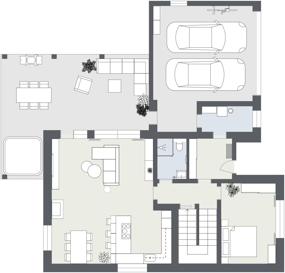 Zweistöckiges Haus 2D Grundrisse