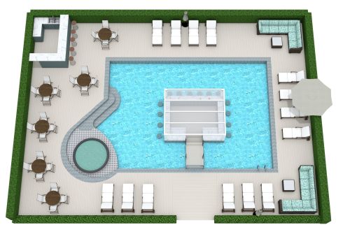Pool mit versenkter Bar