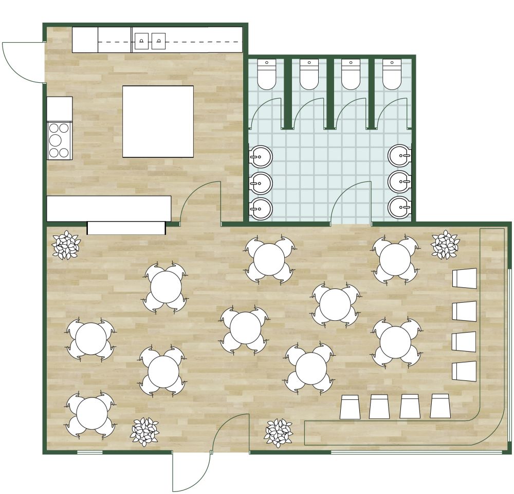 Bar-Layout 2D Grundrisse
