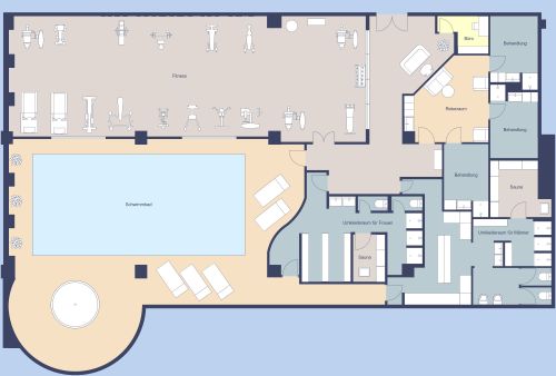 Fitnesscenter mit Schwimmbad