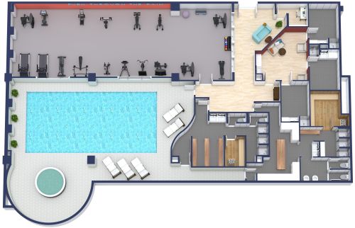Fitnesscenter mit Schwimmbad