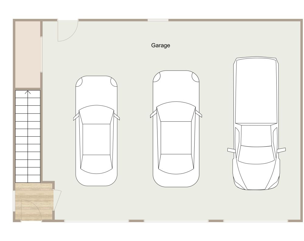Ground Floor Garage Apartment 2D Floor Plans 2 Bedrooms