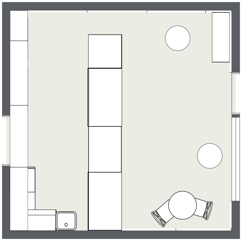 Grundriss für ein Café 2D Grundrisse