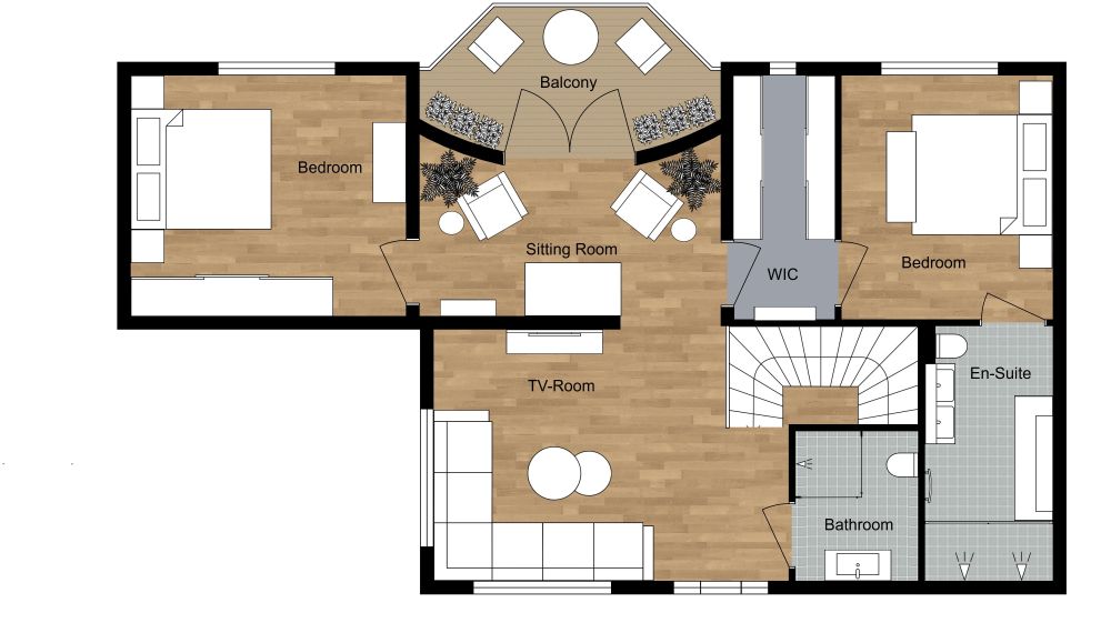Landscape Design With Pool 2D Floor Plan