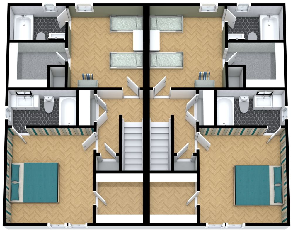 Duplex Plan 3D Floor Plan