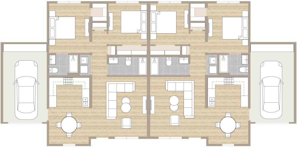 Duplex House Plan 2D Floor Plan