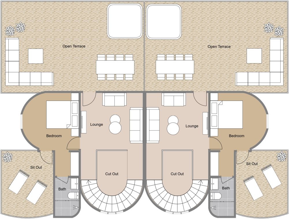 Duplex 2D Floor Plan