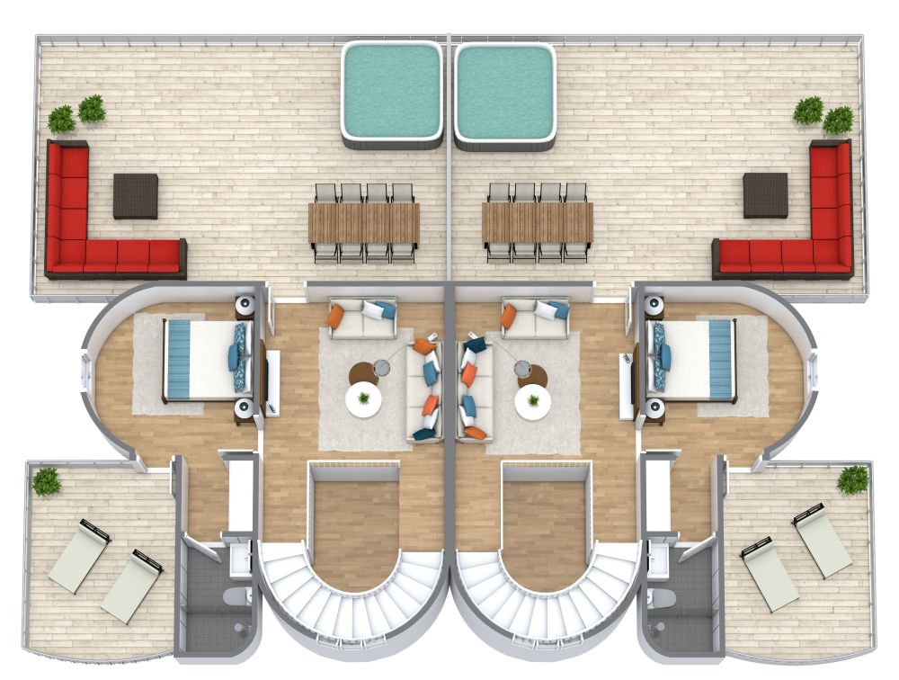 Duplex 3D Floor Plan 