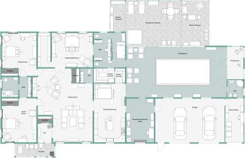 Einstöckiges Haus mit 3 Schlafzimmern