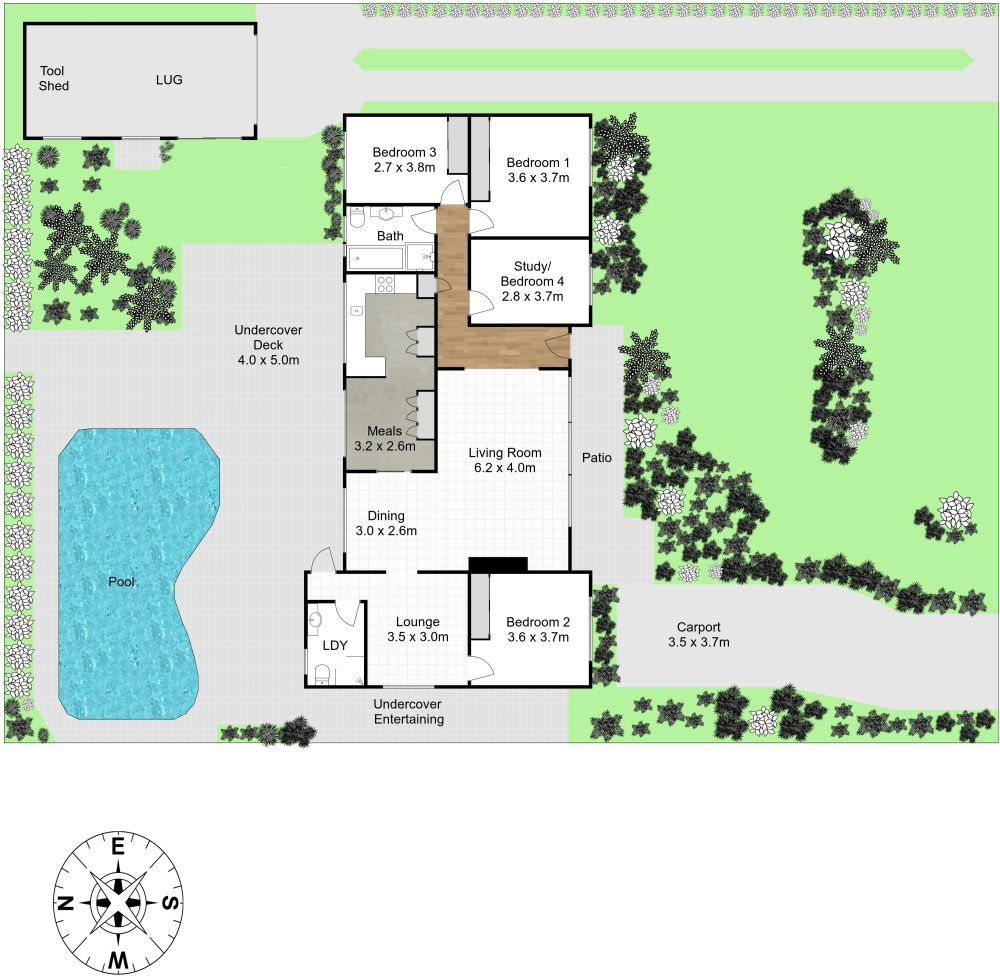 Home Landscape 2D Floor Plan