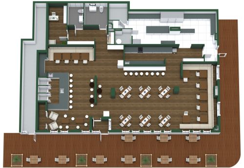 Grundriss für ein Restaurant