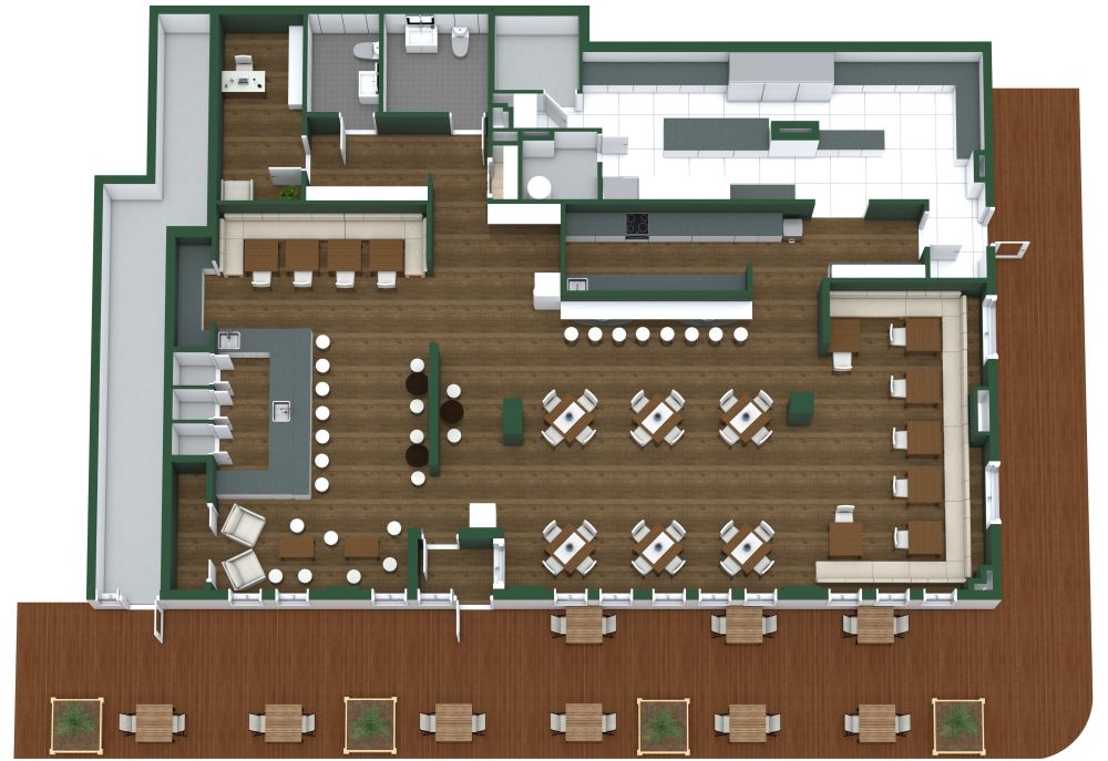 Grundriss für ein Restaurant