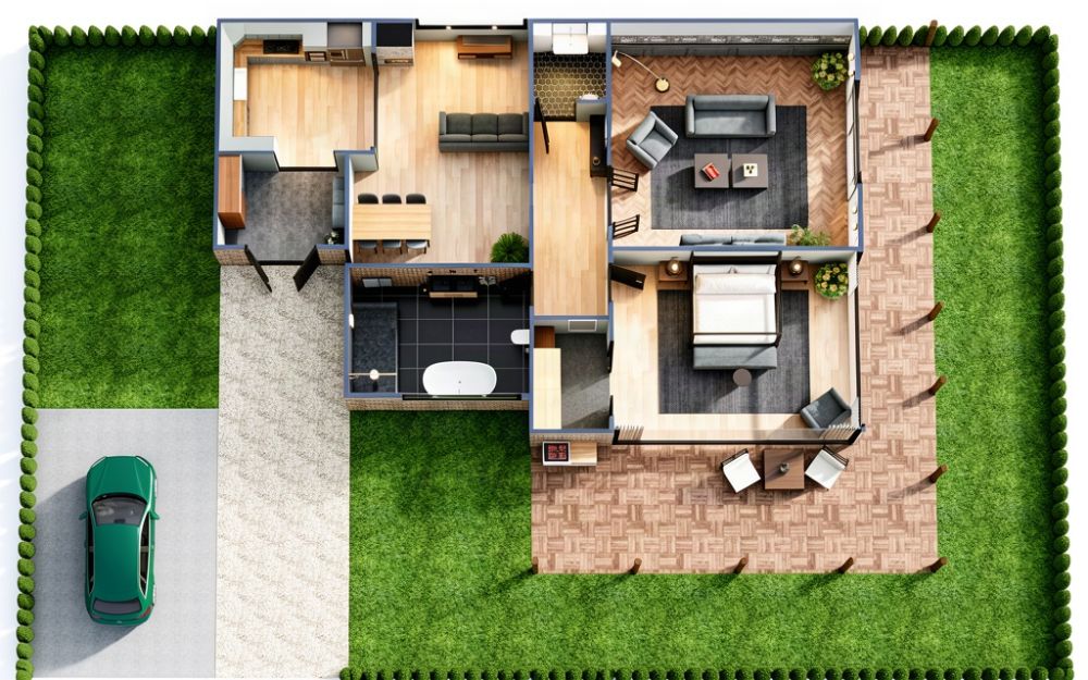 1 Bedroom House - AI Render