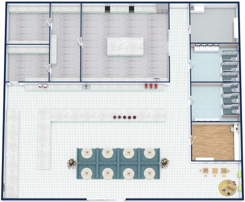 Grundriss für eine Bäckerei