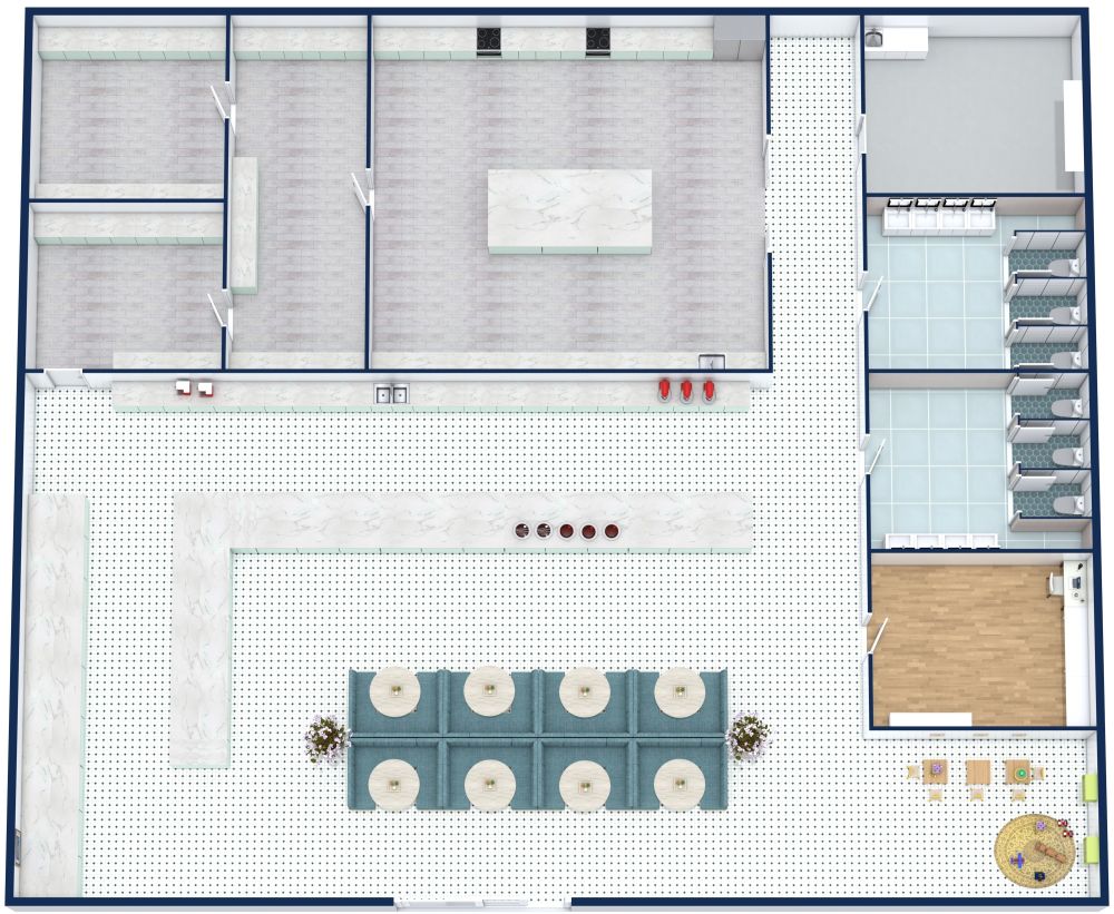 Grundriss für eine Bäckerei