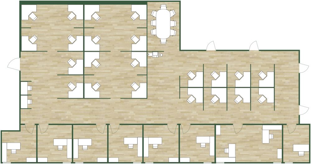 Zellenbüro Grundriss 2D Grundrisse