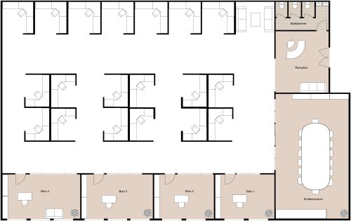 Zellenbüroplan