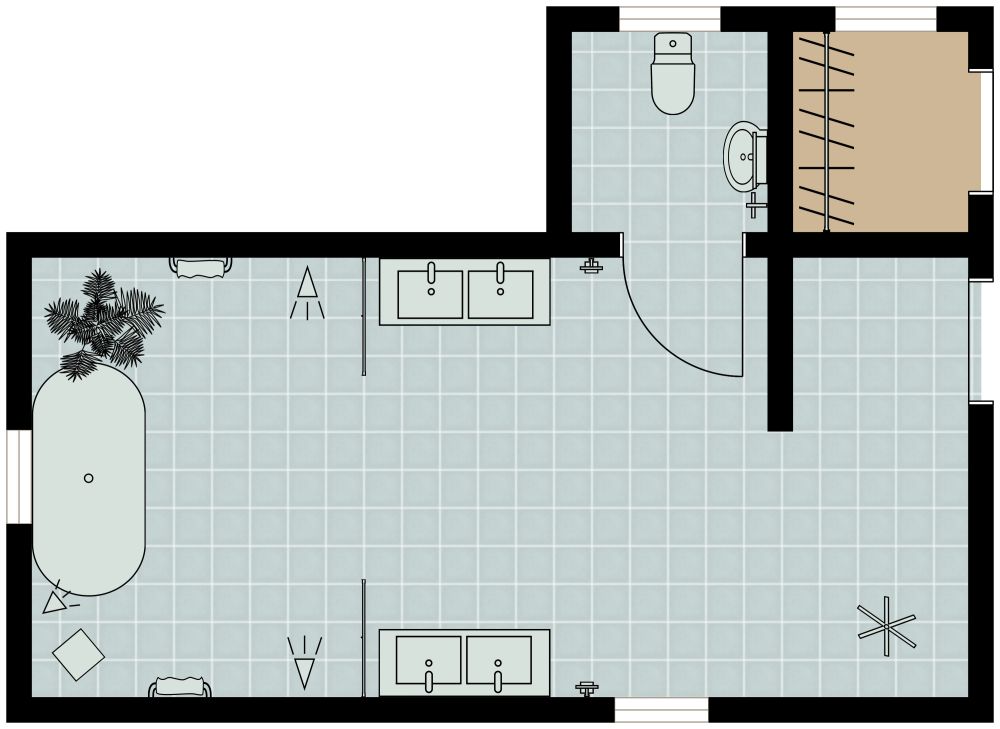 Badezimmer Design 2D Grundrisse