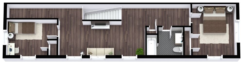 Barndominium House Plan Model 4256 3D Floor Plan