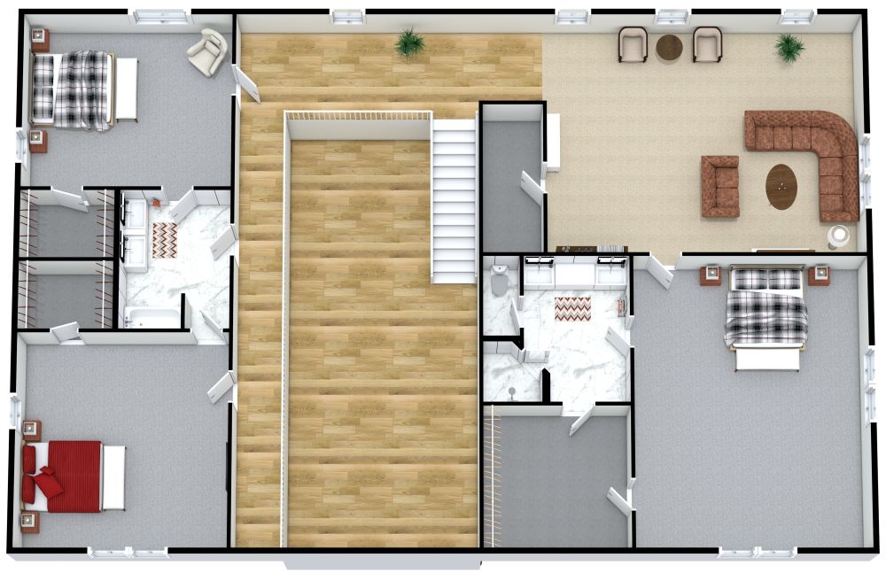 Morgan Barndominium House Plan 3D Floor Plan