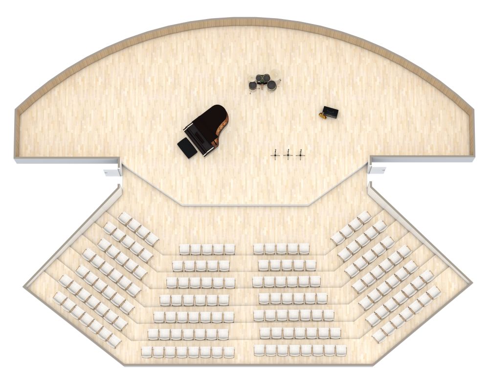Grundriss für eine Konzerthalle