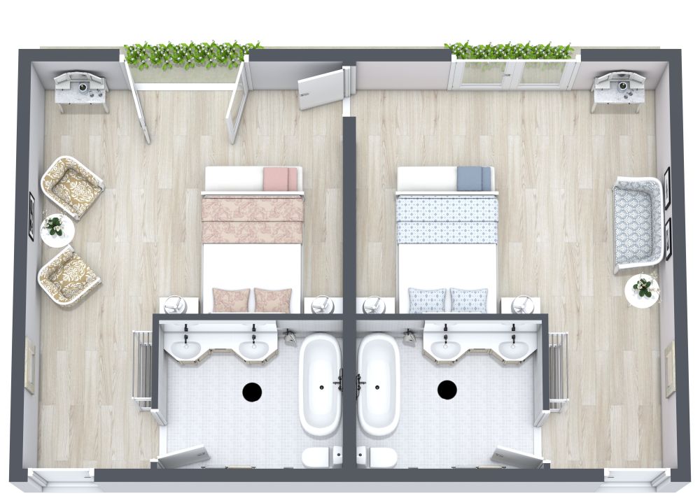 Angrenzende Pariser Hotelzimmer
