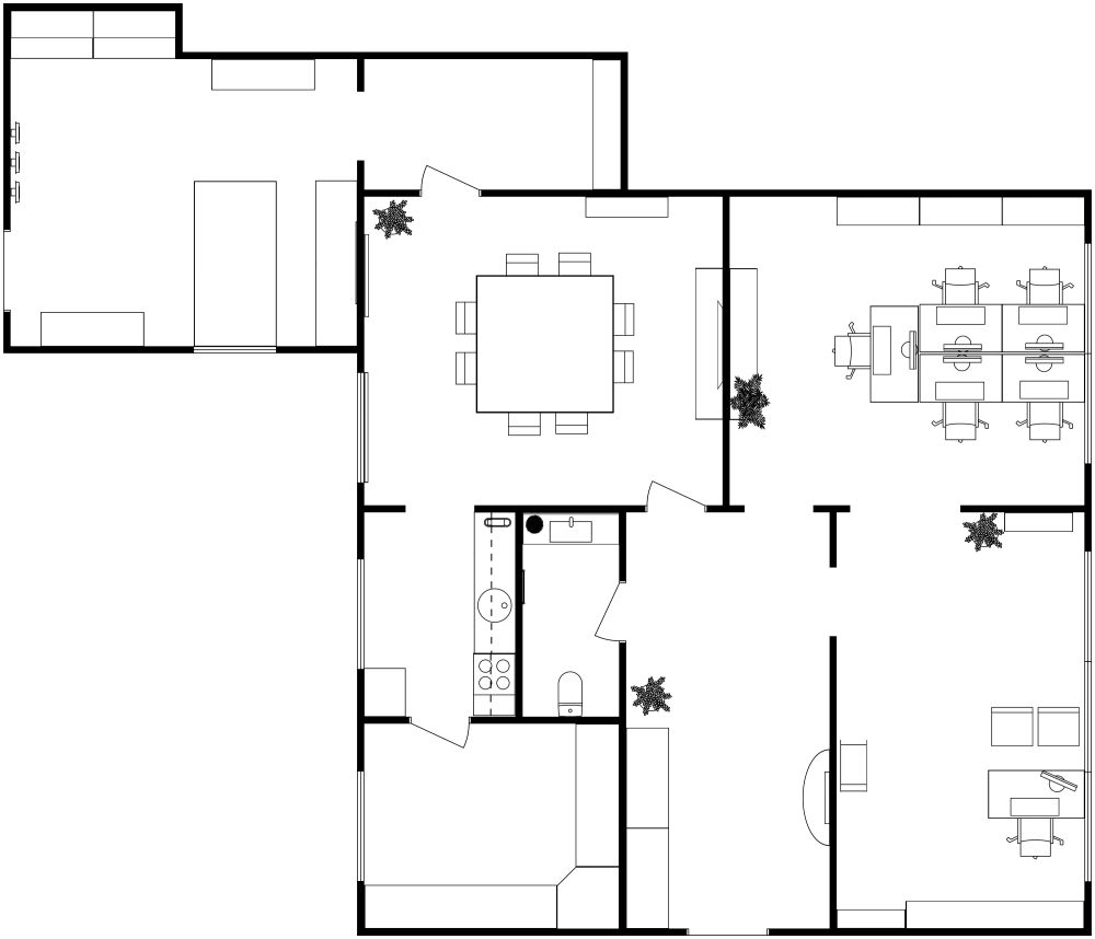 Büro-Layout 2D Grundrisse