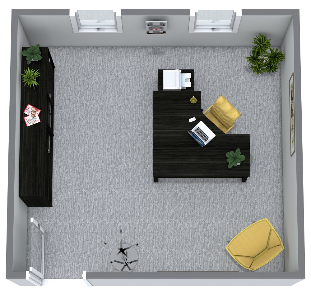 Grundriss für ein Einzelbüro
