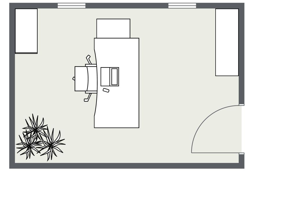 Einzelbüro Layout 2D Grundrisse