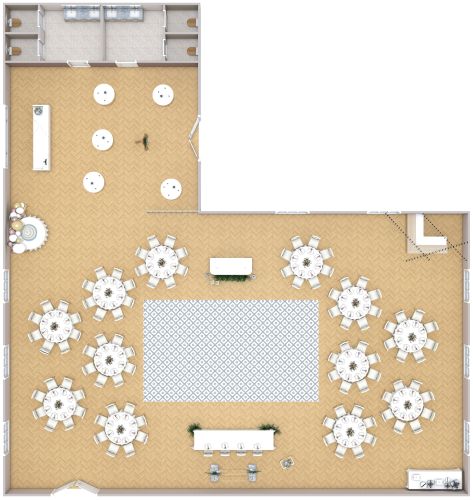 Layout für den Hochzeitsempfang