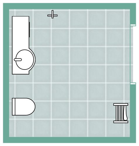 Quadratische Gästetoilette