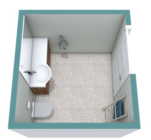 Quadratische Gästetoilette