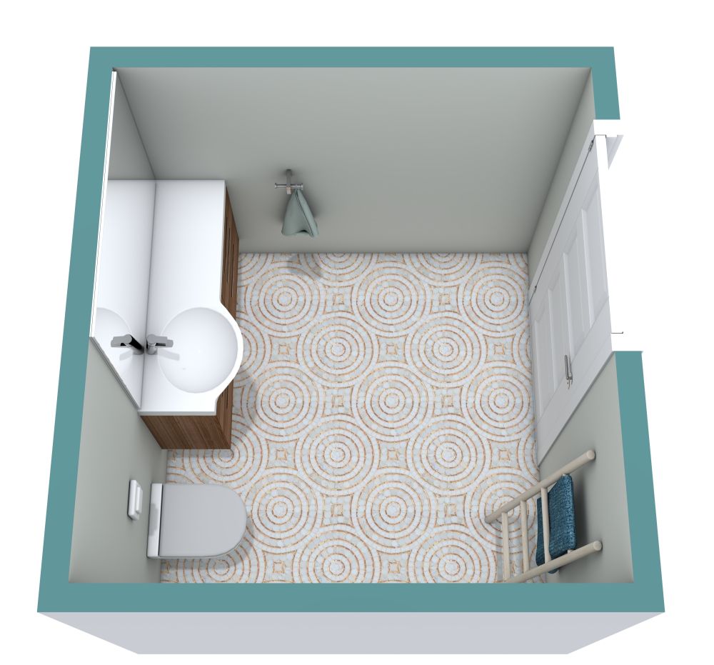 Quadratische Gästetoilette