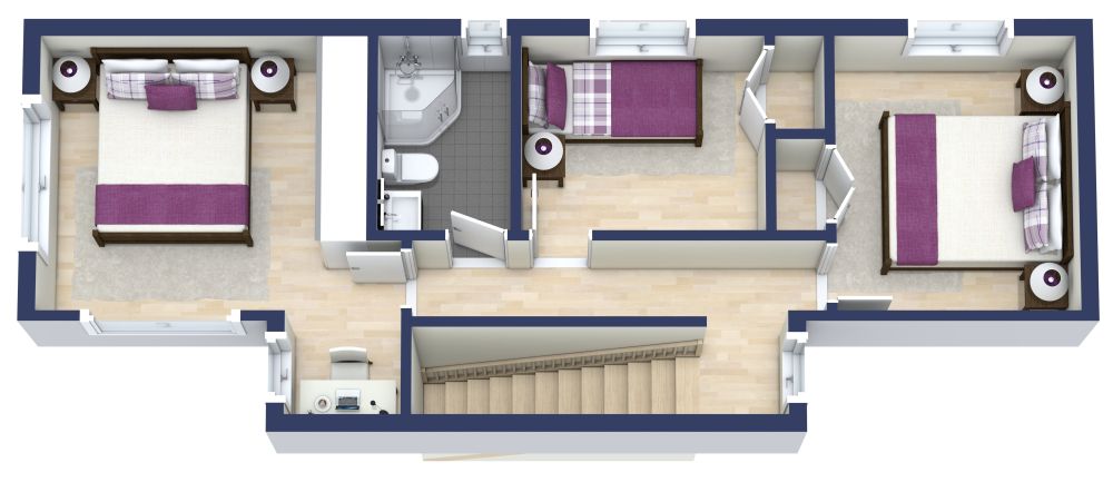 2 Story Container Home 3D Floor Plan