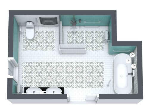 Grundriss für Senioren-Badezimmer