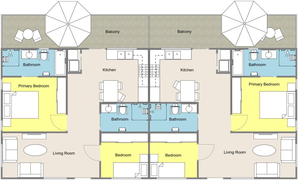 Senior Citizen Duplex Floor Plan 2D Floor Plan