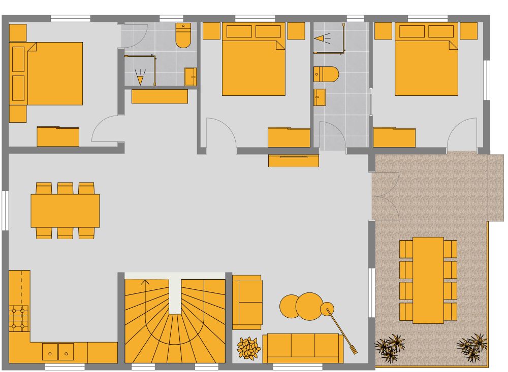 2400 sq ft 2D House Plan