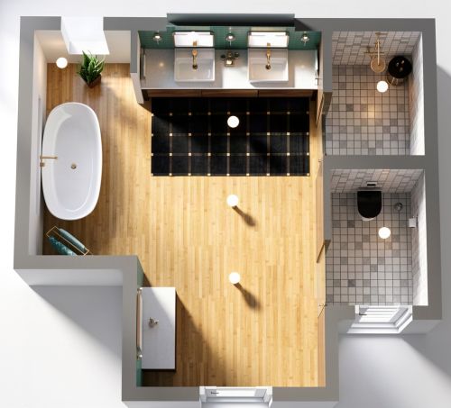 Floor Plan with Jack and Jill Bathroom